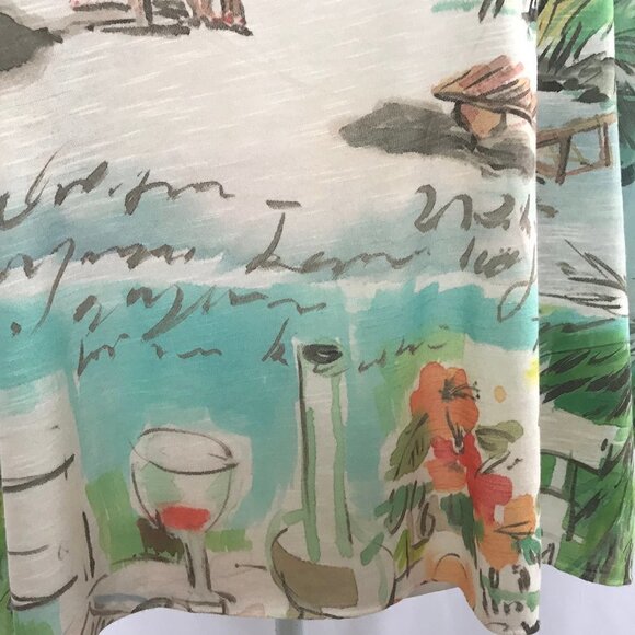 Chico's Beach Scene Blouse Top - Picture 7 of 12
